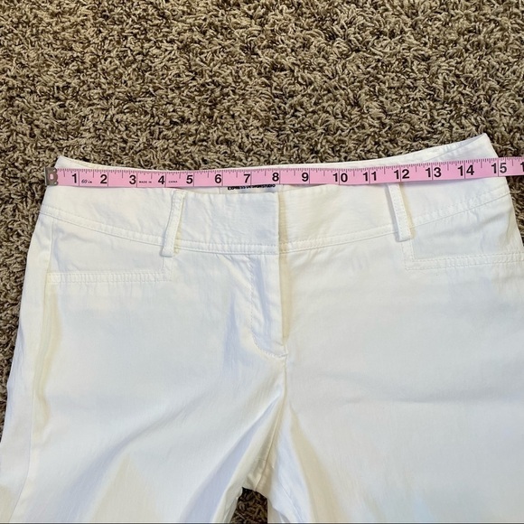 Express Design Studio White Cropped Pants Slacks Size 4 Straight Fit Business - Picture 7 of 13